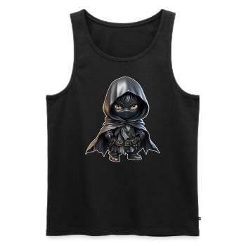 Kleiner leder Ninja - PNG Logo Sticker - Männer Premium Bio Tank Top - Schwarz - Vorne - AI Model Male 178 light (178cm)