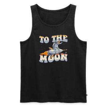 To The Moon Spaceship Taikonaut Cosmonaut - Men's Premium Organic Tank Top - black - Front - Michal (187cm)