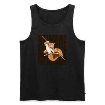 Beware Grey Squirrel Squirrel Fox Squirrel - Men's Premium Organic Tank Top - black - Front - AI Model Male 178 light (178cm)