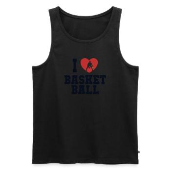 I love Basketball Basketballer Basketballkorb - Männer Premium Bio Tank Top - Schwarz - Vorne - AI Model Male 178 light (178cm)