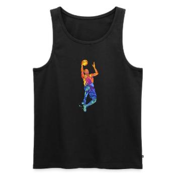 Basketballkorb Basketballspieler Basketballer - Männer Premium Bio Tank Top - Schwarz - Vorne - Michal (187cm)