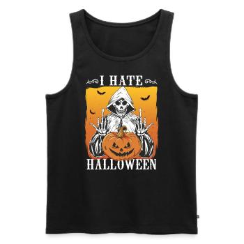 HalloWeen Ironisches I Hate Halloween Kostüm - Männer Premium Bio Tank Top - Schwarz - Vorne - Michal (187cm)