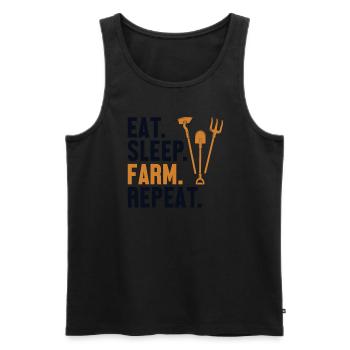 Eat Sleep Farm Repeat Agriculture Organic Farmer - Men's Premium Organic Tank Top - black - Front - Michal (187cm)