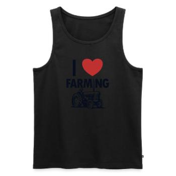 I love Farming Organic Farmer Farmer Farming - Men's Premium Organic Tank Top - black - Front - Michal (187cm)