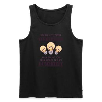 Nichts tun bei Dummheit Elektroniker Elektriker - Männer Premium Bio Tank Top - Schwarz - Vorne - Michal (187cm)