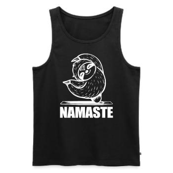 Yoga Sloth Namaste - Men's Premium Organic Tank Top - black - Front - Michal (187cm)