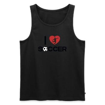 I love Soccer, Professional Soccer Soccer God, Goal Scorer - Men's Premium Organic Tank Top - black - Front - AI Model Male 178 light (178cm)