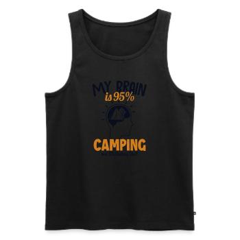 My Brain is 95% Camping Campingplatz Zelten - Männer Premium Bio Tank Top - Schwarz - Vorne - Michal (187cm)