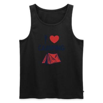 I love Camping Glamping Campsite Tents - Men's Premium Organic Tank Top - black - Front - Michal (187cm)