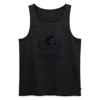 Camping Makes Me Feel Alive Campingplatz Zelten - Männer Premium Bio Tank Top - Schwarz - Vorne - Michal (187cm)
