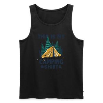 This is my Camping Clothes Glamping Campsite - Men's Premium Organic Tank Top - black - Front - Michal (187cm)