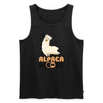 Mode Alpaga Sur Lama Pako Huacaya Éleveur d’alpaga - Débardeur bio Premium Homme - noir - Devant - AI Model Male 178 light (178cm)