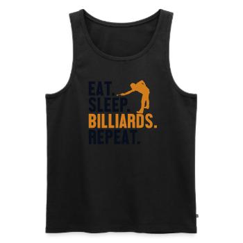 Eat Sleep Billiards Repeat Billardtisch Billiards - Männer Premium Bio Tank Top - Schwarz - Vorne - Michal (187cm)