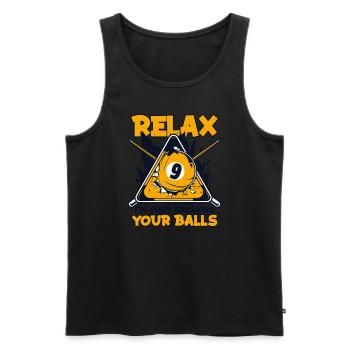 Relax I'm Just Breaking Your Balls Billiards - Men's Premium Organic Tank Top - black - Front - AI Model Male 178 light (178cm)