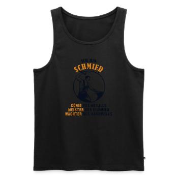 Schmied König Meister Wächter Blacksmith Forging - Männer Premium Bio Tank Top - Schwarz - Vorne - Michal (187cm)