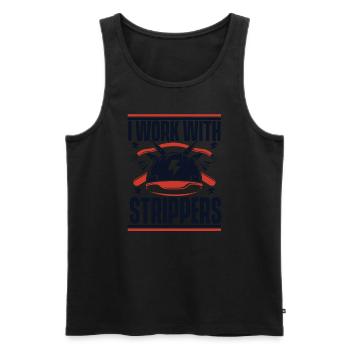 I Work With Strippers Electronics Technician Electrician - Men's Premium Organic Tank Top - black - Front - AI Model Male 178 light (178cm)