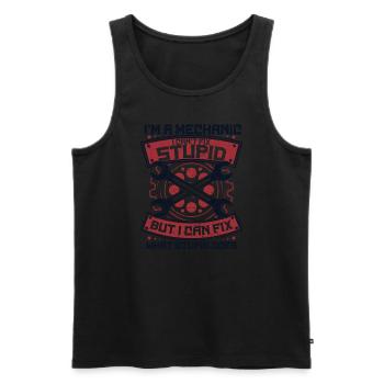 I'm A Mechanic I Can't Fix Stupid Master Vehicle - Men's Premium Organic Tank Top - black - Front - Michal (187cm)