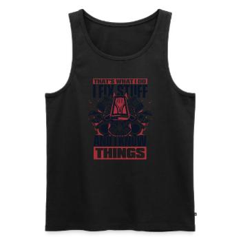 I Fix Stuff And I Know Things Car Mechanic Car - Men's Premium Organic Tank Top - black - Front - Michal (187cm)