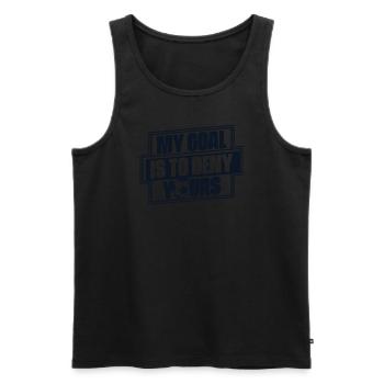 My Goal Is To Deny Yours Fußballspieler - Männer Premium Bio Tank Top - Schwarz - Vorne - AI Model Male 178 light (178cm)