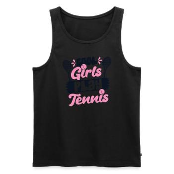 Des filles cool jouent au tennis Joueur de tennis - Débardeur bio Premium Homme - noir - Devant - Michal (187cm)