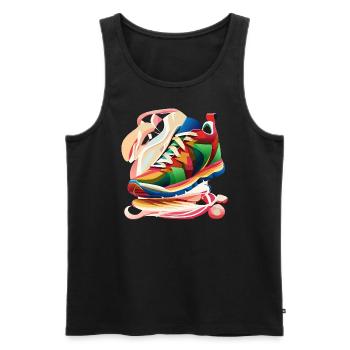 Bunter Sneaker - Männer Premium Bio Tank Top - Schwarz - Vorne - Michal (187cm)