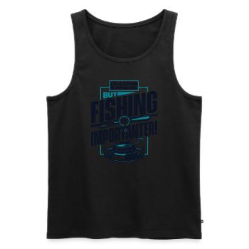 Education Is Important But Fishing Is Importanter - Männer Premium Bio Tank Top - Schwarz - Vorne - AI Model Male 178 light (178cm)