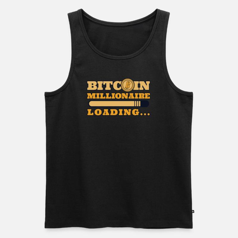 Bitcoin Millionaire Loading Blockchain Crypto - Men's Premium Organic Tank Top - black