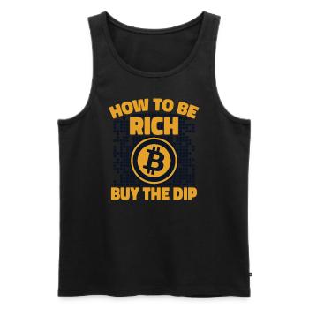 How To Be Rich Buy The Dip Crypto Kryptowährung - Männer Premium Bio Tank Top - Schwarz - Vorne - Michal (187cm)
