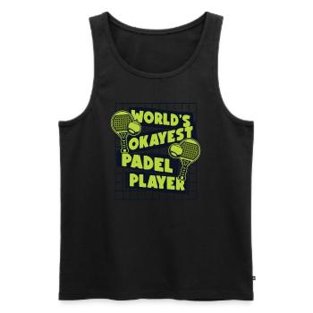 World's Okayest Padel Player Paddle Tennis - Men's Premium Organic Tank Top - black - Front - AI Model Male 178 light (178cm)