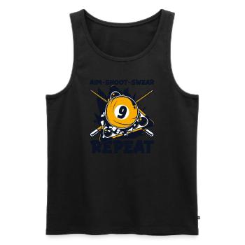 Aim Shoot Swear Repeat Billardtisch Billiards - Männer Premium Bio Tank Top - Schwarz - Vorne - Michal (187cm)