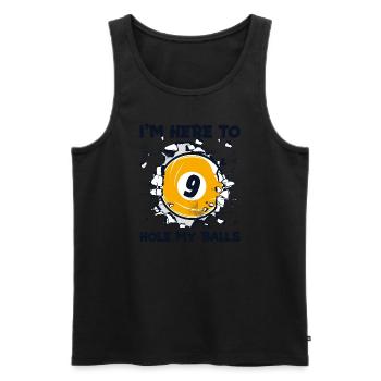 I'm Here To Hole My Balls Snooker Billardtisch - Männer Premium Bio Tank Top - Schwarz - Vorne - Michal (187cm)