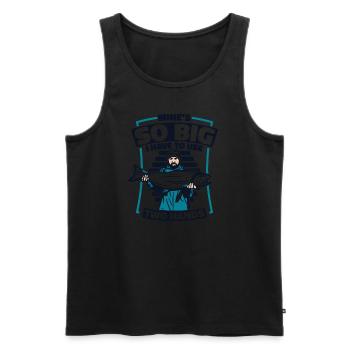 Mine's So Big I Have To Use Two Hands - Men's Premium Organic Tank Top - black - Front - AI Model Male 178 light (178cm)