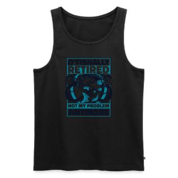 O'fishally Retired Not My Problem Anymore Angler - Männer Premium Bio Tank Top - Schwarz - Vorne - AI Model Male 178 light (178cm)