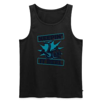 Keepin It Reel Spin Fisherman Deep Sea Angler Angler - Men's Premium Organic Tank Top - black - Front - AI Model Male 178 light (178cm)