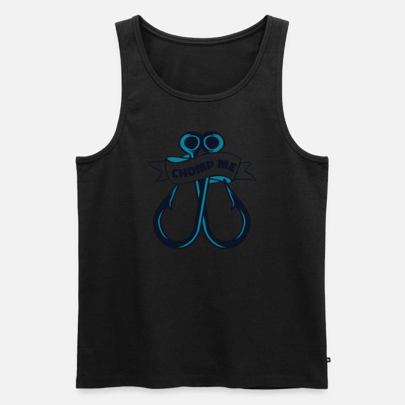 Chomp Me Fliegenfischer Spinnfischer - Männer Premium Bio Tank Top - Schwarz