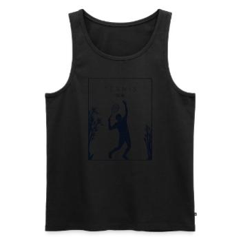 Tennis Chinese Hanzi Tennisschläger Tennistrainer - Männer Premium Bio Tank Top - Schwarz - Vorne - Michal (187cm)