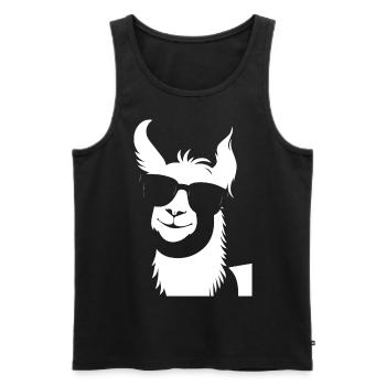Funny Alpaca Wearing Sunglasses Cool Alpacas - Men's Premium Organic Tank Top - black - Front - Michal (187cm)