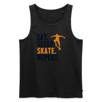 Eat Sleep Skate Repeat Skatepark Skatergirl - Men's Premium Organic Tank Top - black - Front - AI Model Male 178 light (178cm)