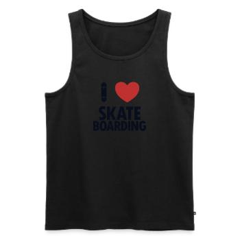 I love Skateboarding Skatergirl Skaterboy Skater - Men's Premium Organic Tank Top - black - Front - AI Model Male 178 light (178cm)
