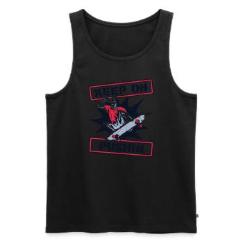 Keep On Pushin Skatepark Skatergirl Skaterboy - Men's Premium Organic Tank Top - black - Front - AI Model Male 178 light (178cm)