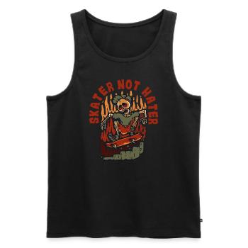 Skater Not Hater Skatergirl Skaterboy Skatepark - Men's Premium Organic Tank Top - black - Front - AI Model Male 178 light (178cm)