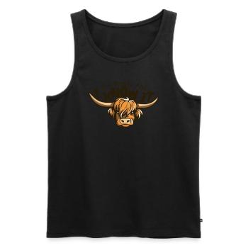 Je suis jolie et je le sais Highland Vache Highland - Débardeur bio Premium Homme - noir - Devant - Michal (187cm)