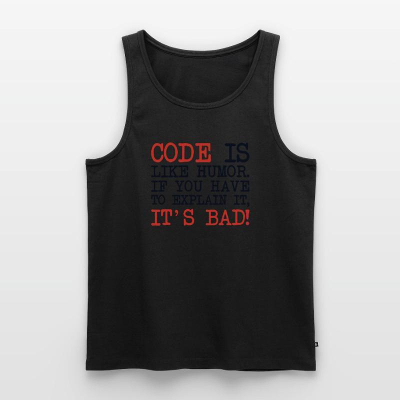 Code Explanation Developer Softwareentwickler Männer Premium Bio Tank Top