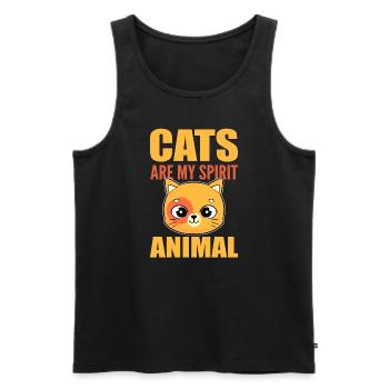 Cats Are My Spirit Animal Kätzchen Hauskatze Katze - Männer Premium Bio Tank Top - Schwarz - Vorne - AI Model Male 178 light (178cm)