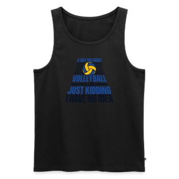 A Day Without Volleyball Is Like Volleyballfreak - Men's Premium Organic Tank Top - black - Front - AI Model Male 178 light (178cm)