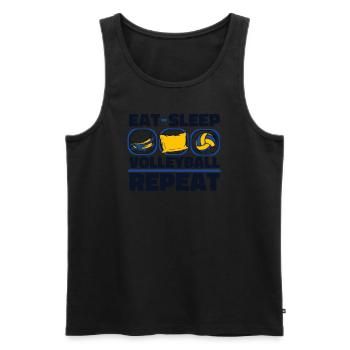 Eat Sleep Volleyball Repeat Volleyballerin - Männer Premium Bio Tank Top - Schwarz - Vorne - Michal (187cm)