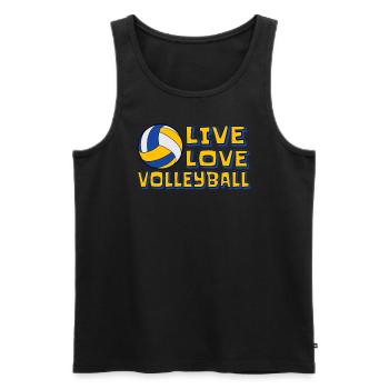 Live Love Volleyball Volleyballspieler Volleyball - Männer Premium Bio Tank Top - Schwarz - Vorne - Michal (187cm)