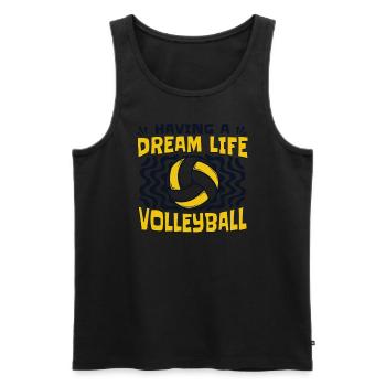 Having A Dream Life Volleyballerin Volleyball - Männer Premium Bio Tank Top - Schwarz - Vorne - Michal (187cm)