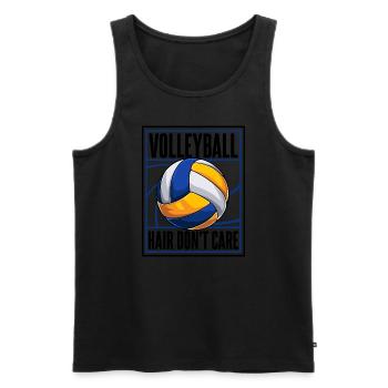 Volleyball Hair Don't Care Volleyball Freak - Men's Premium Organic Tank Top - black - Front - Michal (187cm)