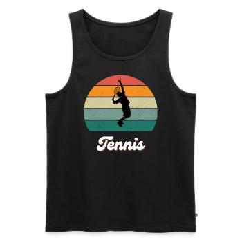 Retro Tennis Legend - Men's Premium Organic Tank Top - black - Front - Michal (187cm)